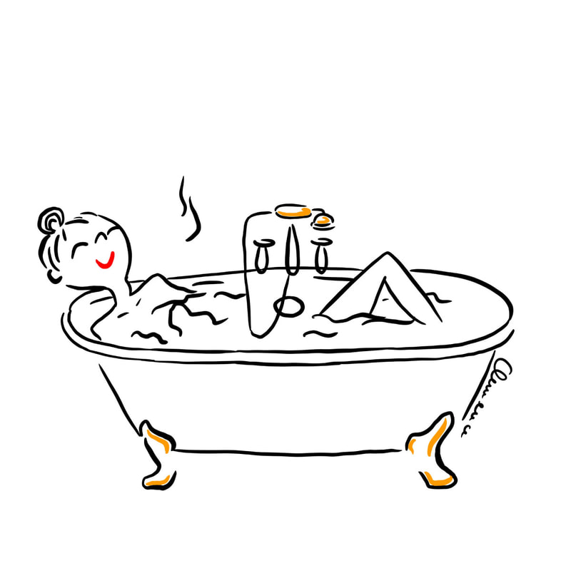 baignoire bains time off clemence de fleurian clemencef illustrations illustration illustratrice illustrator illustrateur relax chill detente